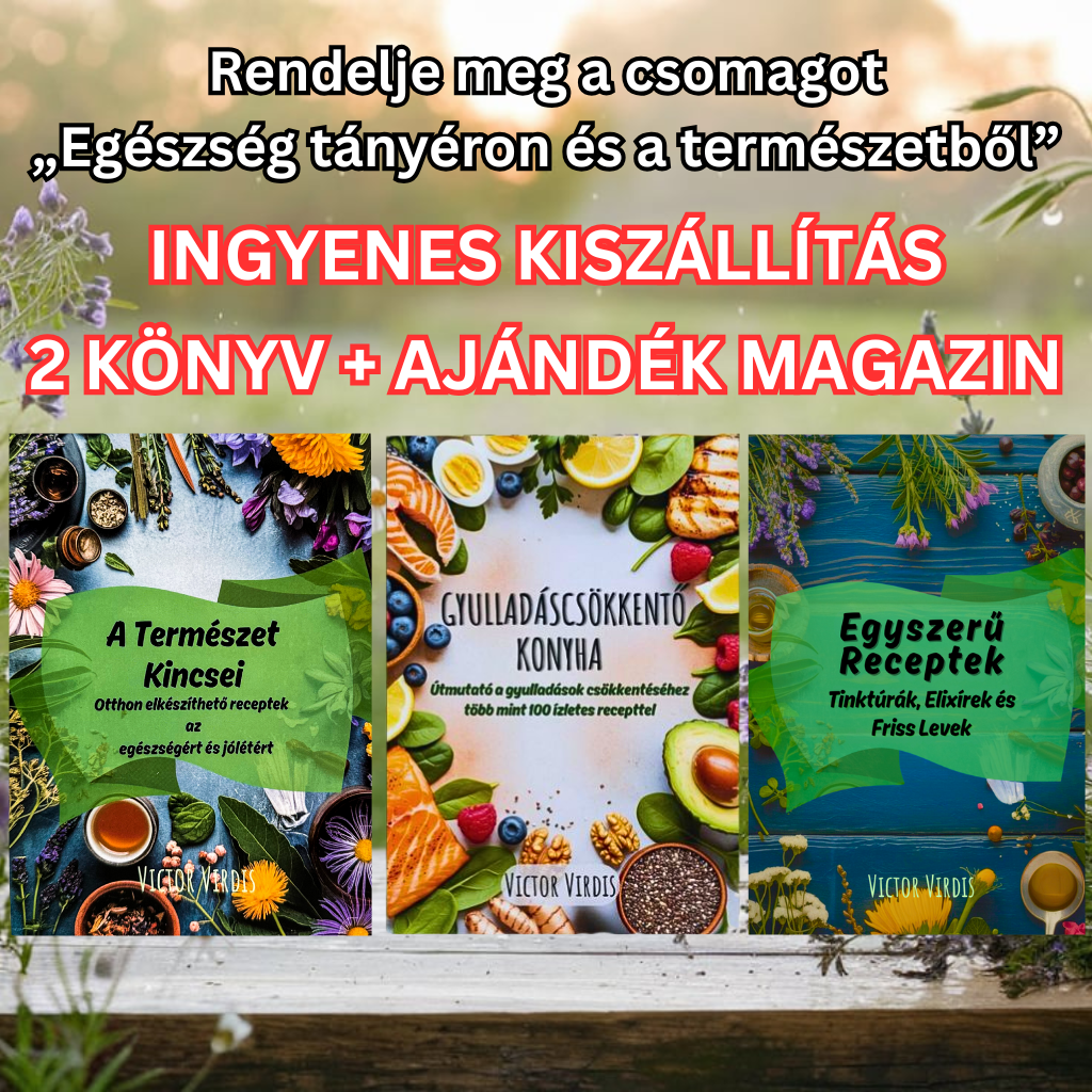 „Egészség tányéron és a természetből” Csomag - 2 KÖNYV + Magazin ajándék
